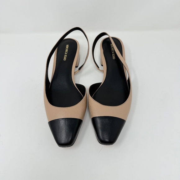 New Veronica Beard Cecile Leather Cap Toe Slingback Sz 9 - Picture 9 of 14